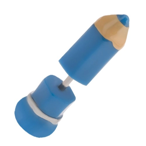Falošný plug do ucha z akrylu, modrá ceruzka