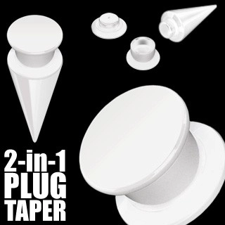 Taper a plug 2 v 1 biely - Hrúbka: 3 mm