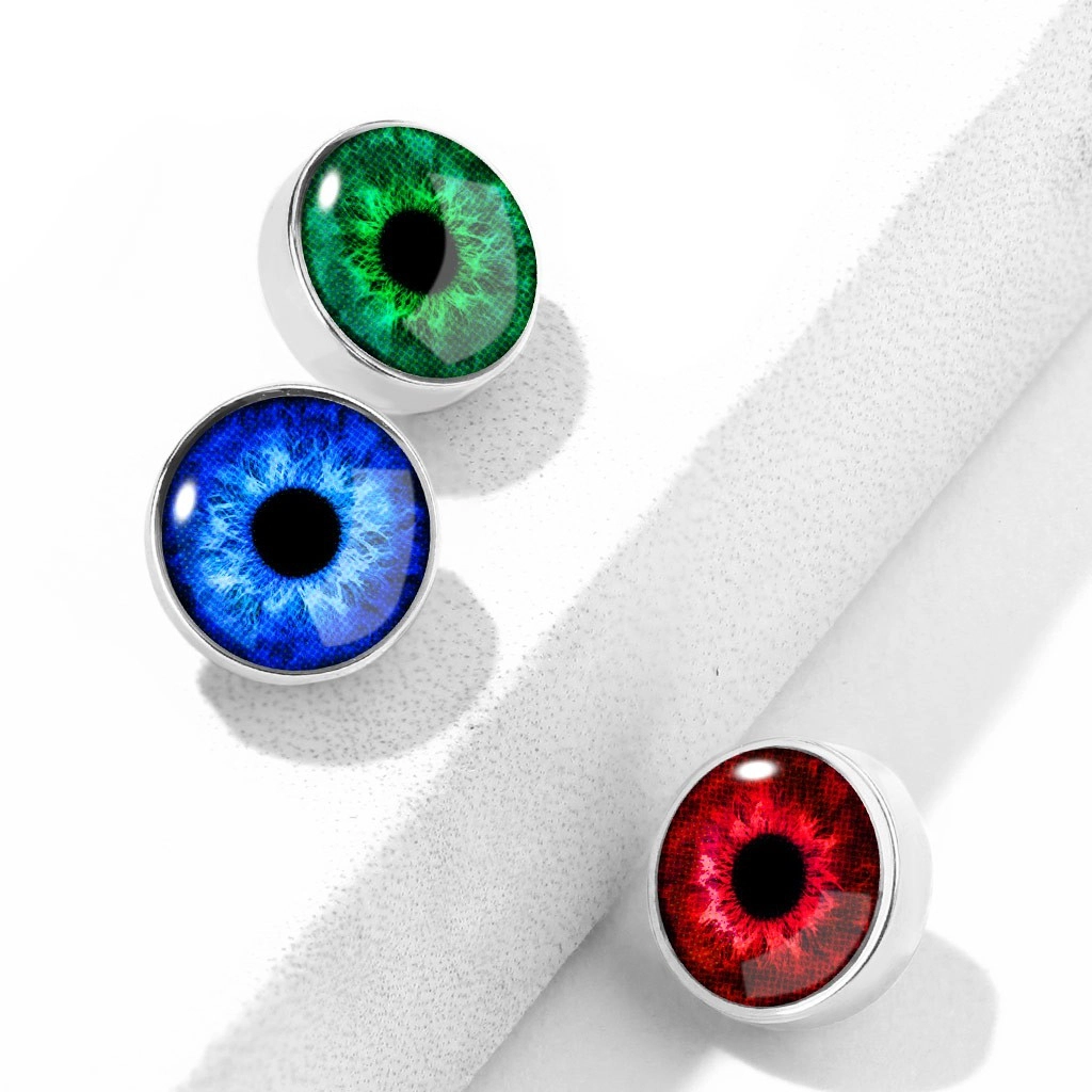 Náhradný diel do implantátu z chirurgickej ocele, farebné oko, strieborná farba, 1,6 mm - Farba: Zelená