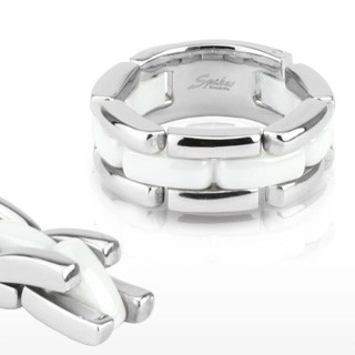 Trojradový oceľovo - keramický prsteň, flexibilný - Veľkosť: 68 mm