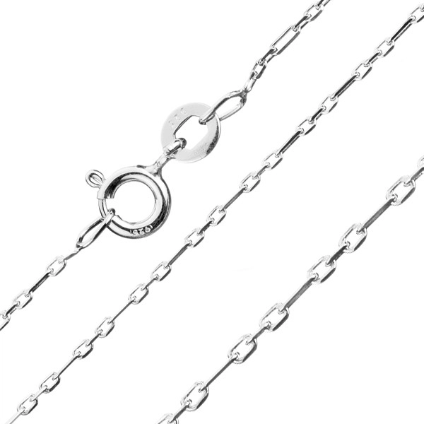 E-shop Šperky Eshop - Jemná strieborná retiazka 925 - lesklé obdĺžniky, 1,2 mm AB19.04