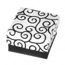 Krabička na náušnice - čiernobiely povrch s točeným vzorom
