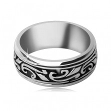 Strieborný prsteň 925 - obrúčka s vyrezávaným ornamentom