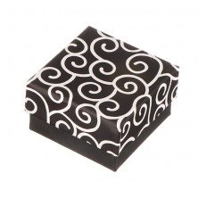 Krabička na náušnice - čierna s točeným motívom