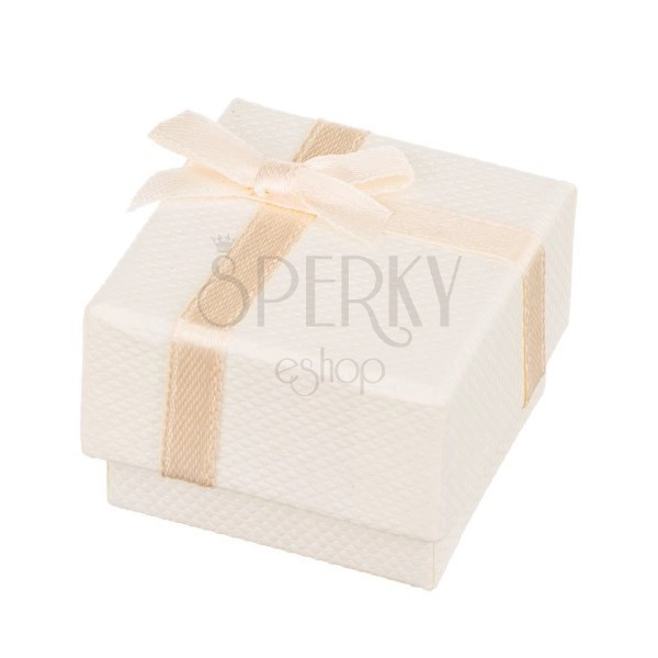 Darčeková krabička na prsteň v béžovej farbe s mašľou