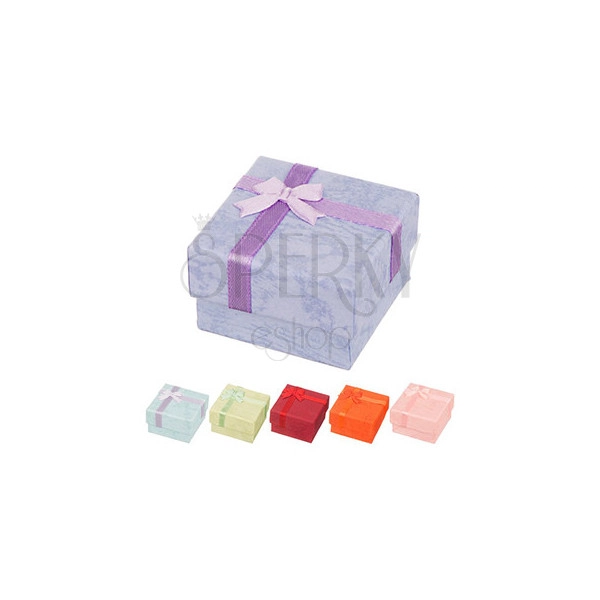 Krabička na náušnice - mramorované pastelové odtiene s mašličkou