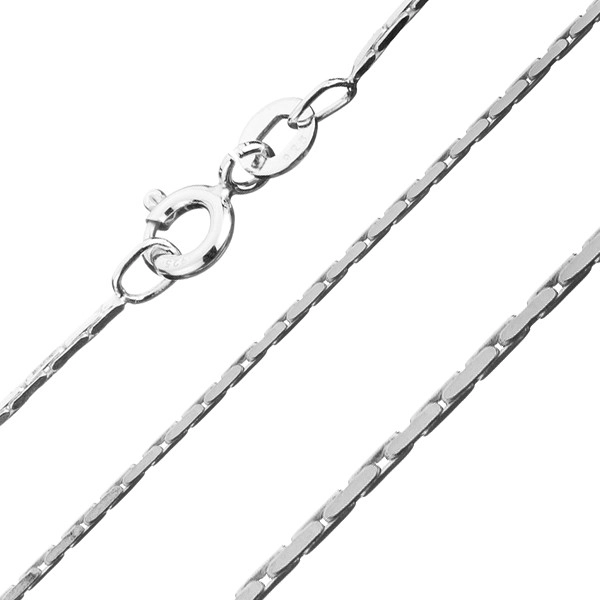 E-shop Šperky Eshop - Hranatá strieborná retiazka 925 - pás plochých oválov, 0,8 mm AB22.05