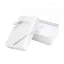 Darčeková krabička na set - strieborná s trblietavou mašľou