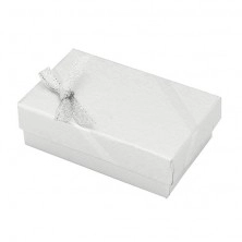 Darčeková krabička na set - strieborná s trblietavou mašľou
