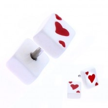 Fake plug z akrylu s hracou kartou - symbol srdce