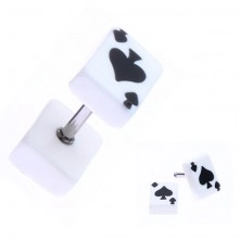 Fake plug z akrylu s hracou kartou - symbol piky