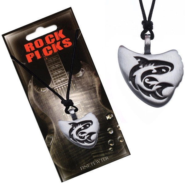 E-shop Šperky Eshop - Náhrdelník s príveskom trsátka, vyrezávaný žralok Y53.14