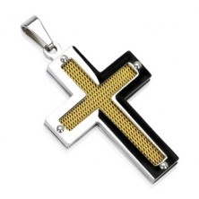 Oceľový kríž so zlatou sieťkou a nitmi