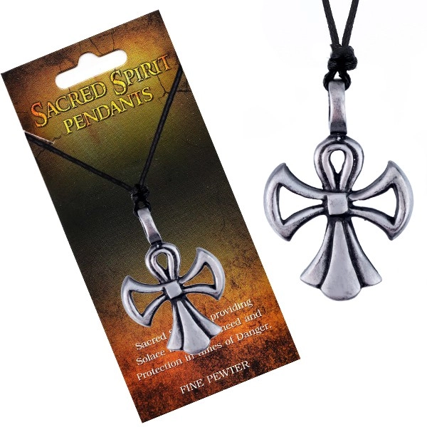 E-shop Šperky Eshop - Náhrdelník so šnúrkou – kríž Sacred Spirit v podobe anjela AC1.19