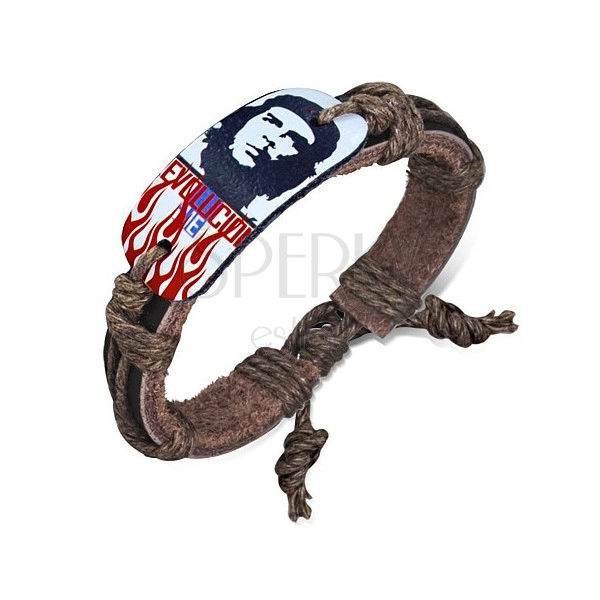 Kožený remienok na ruku so známkou - Che Guevara