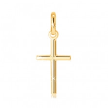 Prívesok zo 14K zlata - hladký latinský kríž s X uprostred