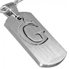Oceľová známka - lesklé písmeno "G", vyberateľný stred