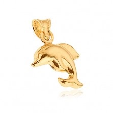 Zlatý prívesok 585 - matný skákajúci delfín