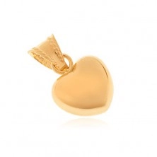 Prívesok zo zlata 14K - symetrické srdce, zrkadlovolesklý povrch