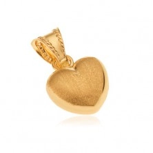 Prívesok zo zlata 14K - symetrické srdce, zrkadlovolesklý povrch