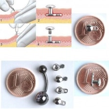 Podstavec pod piercing implantát z titánu 3 dierky
