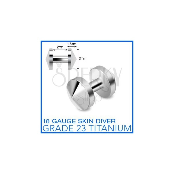 Titánový implantát "skin diver" so špicom