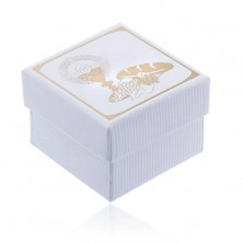 Biela krabička na prsteň s motívom 1. svätého prijímania - vrúbkovaná