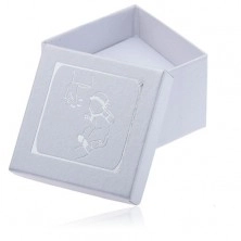Perleťová krabička na náušnice - strieborný motív krstu