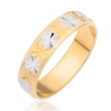 Lesklý prsteň - obdĺžniky s diamantovým rezom