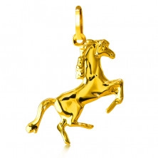 Zlatý prívesok 585 - lesklý kôň postavený na zadných nohách