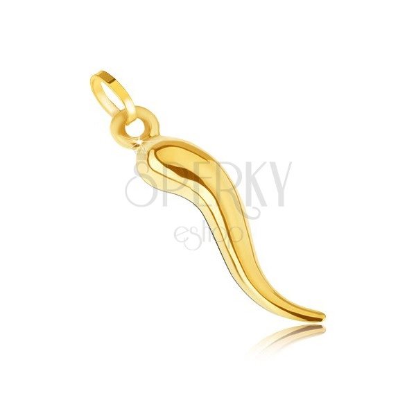 Ligotavý prívesok zo žltého 14K zlata - zvlnený trojrozmerný hadík 