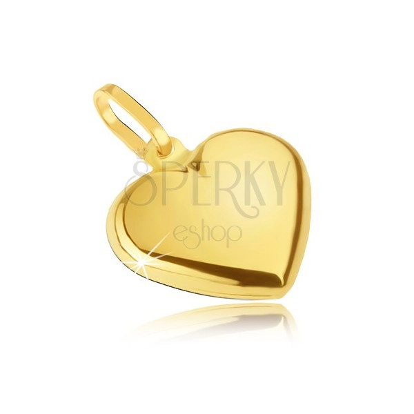 Zlatý prívesok 585 - hladké pravidelné srdce, zrkladlovolesklé