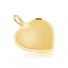 Zlatý prívesok 585 - veľké súmerné saténové srdce, lesklý okraj