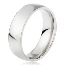 Oceľový prsteň s lesklým povrchom striebornej farby, 6 mm