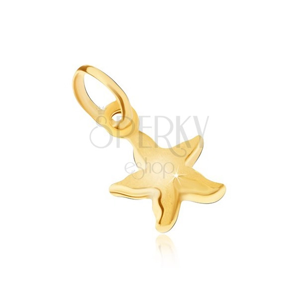 Prívesok v žltom 9K zlate - trblietavá gravírovaná morská hviezdica 