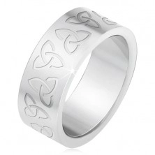 Oceľový prsteň s gravírovanými keltskými symbolmi, Triquetra