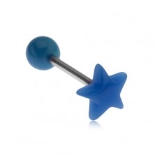 Piercing do jazyka, modrá päťcípa hviezda