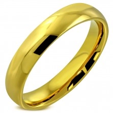 Oceľový prsteň s lesklým hladkým povrchom zlatej farby, 4 mm