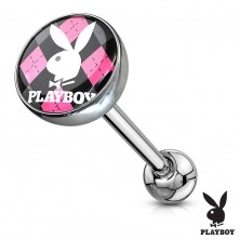 Oceľový piercing do jazyka - rôzne motívy Playboy