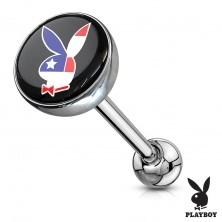 Oceľový piercing do jazyka - rôzne motívy Playboy