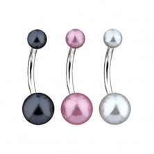 Piercing do bruška - farebná perlová gulička
