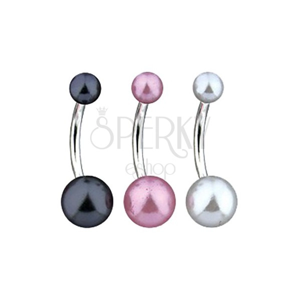 Piercing do bruška - farebná perlová gulička