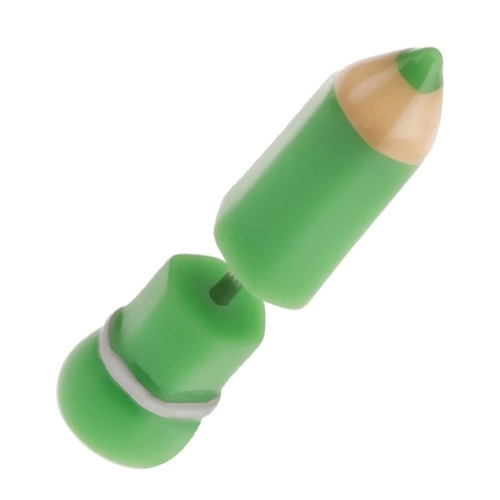 E-shop Šperky Eshop - Akrylový fake plug do ucha, zelená ceruzka PC19.30