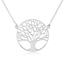 Strieborný náhrdelník 925, jemná retiazka, strom života