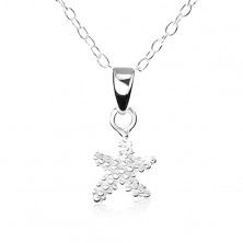 Strieborný náhrdelník 925, hviezdička s gravírovanými guličkami