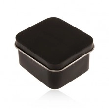Darčeková krabička na prsteň z kovu, matný čierny povrch