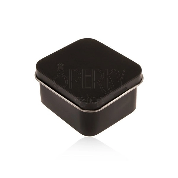 Darčeková krabička na prsteň z kovu, matný čierny povrch