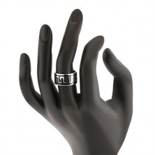 Strieborný prsteň 925 s čiernym ornamentom gréckeho kľúča