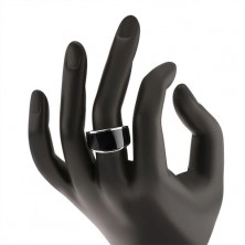 Strieborný 925 prsteň - čierny glazúrovaný pás, lesklý a hladký povrch