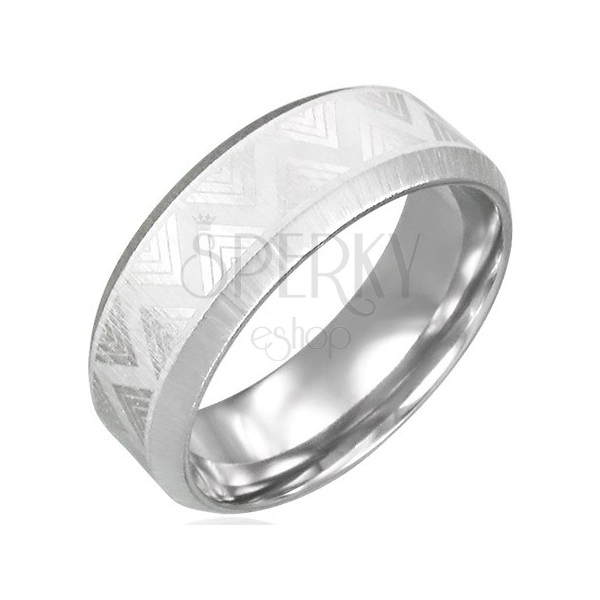 Oceľový prsteň so skosenými hranami - Triangel